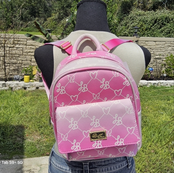 BETSEY JOHNSON LUV BETSEY LOGO PINK n WHITE BACKPACK main image 4
